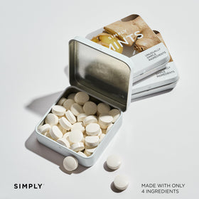 Ginger-oil closeup on SIMPLY MINTS highlights bold natural flavor