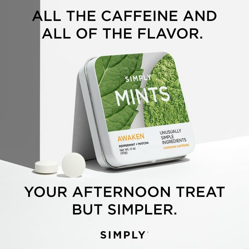Simply Gum SIMPLY MINTS mint aroma close-up suggesting a refreshing flavor profile.