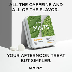 Simply Gum SIMPLY MINTS mint aroma close-up suggesting a refreshing flavor profile.