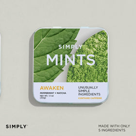 Simply Gum SIMPLY MINTS in a pocket-size tin for portable freshness and alertness.