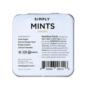 SIMPLY MINTS six-tin set shown for travel-friendly, plastic-free packaging