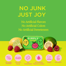 Simply Gum Citrus Berry tin opened for quick on-the-go snacking