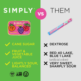 Simply Gum Sours Fruit Punch tin in a gym bag, convenient.