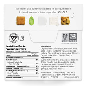 SIMPLY Gum Spearmint pack on table ready for on-the-go refreshment.
