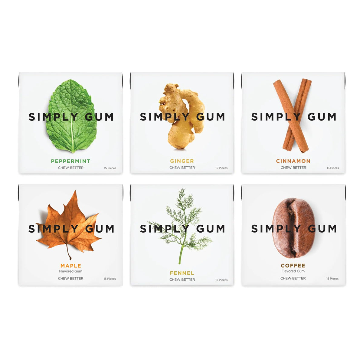 SIMPLY Gum Variety Pack with 90 pieces for on-the-go fresh breath.