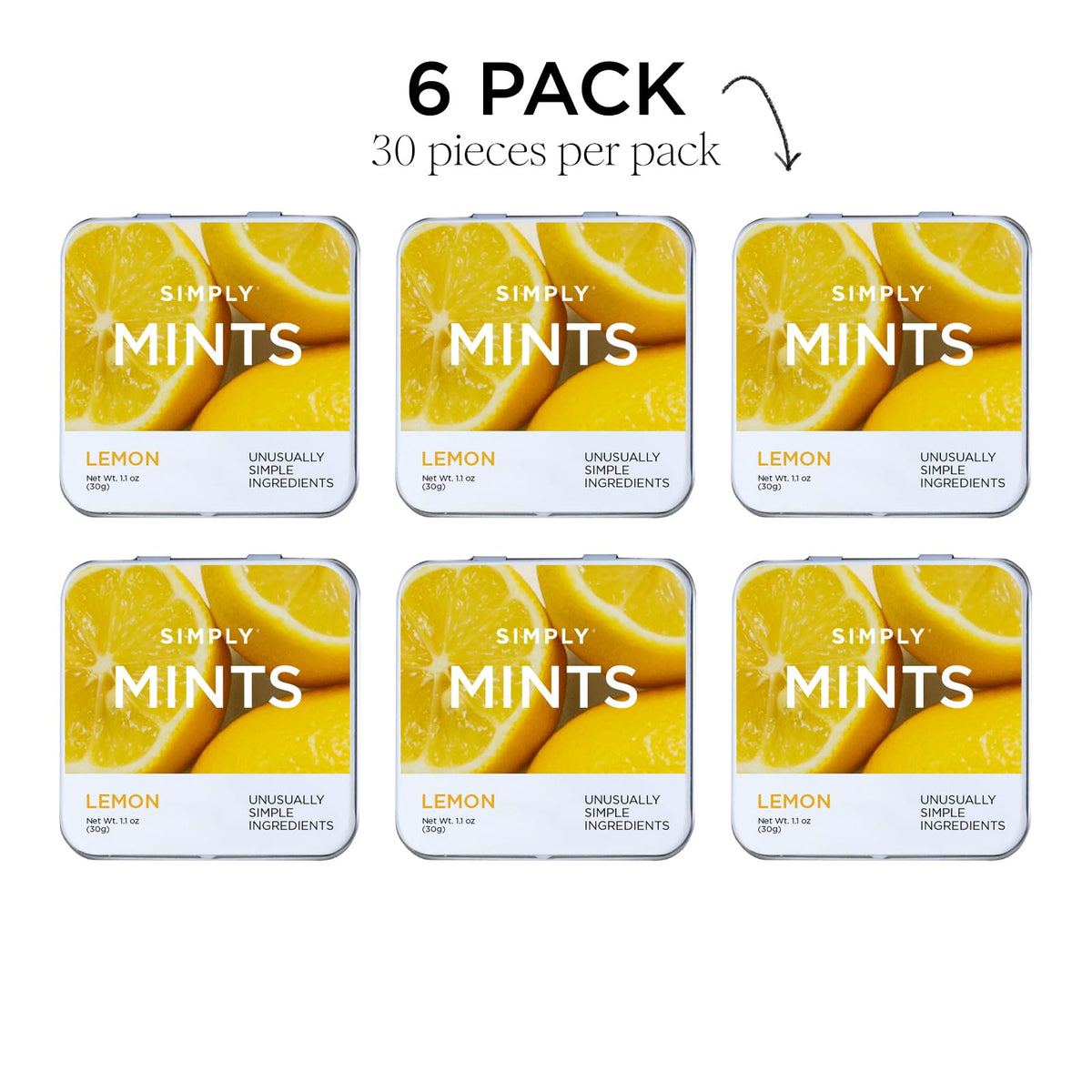 Simply MINTS lemon candy scene during a casual snack break.