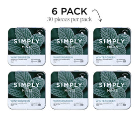 Simply Gum SIMPLY MINTS Wintergreen mint texture close-up emphasizes clean ingredients.