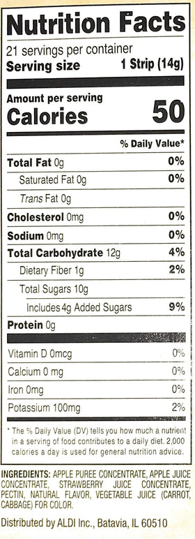 Simply Nature Non-GMO Fruit Strips Strawberry lunchbox-friendly snack