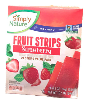 Simply Nature Non-GMO Fruit Strips Strawberry pack on-the-go snack