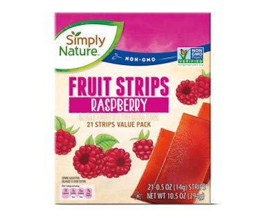 Simply Nature Raspberry Fruit Strips on-the-go snack with fruity flavor and convenience