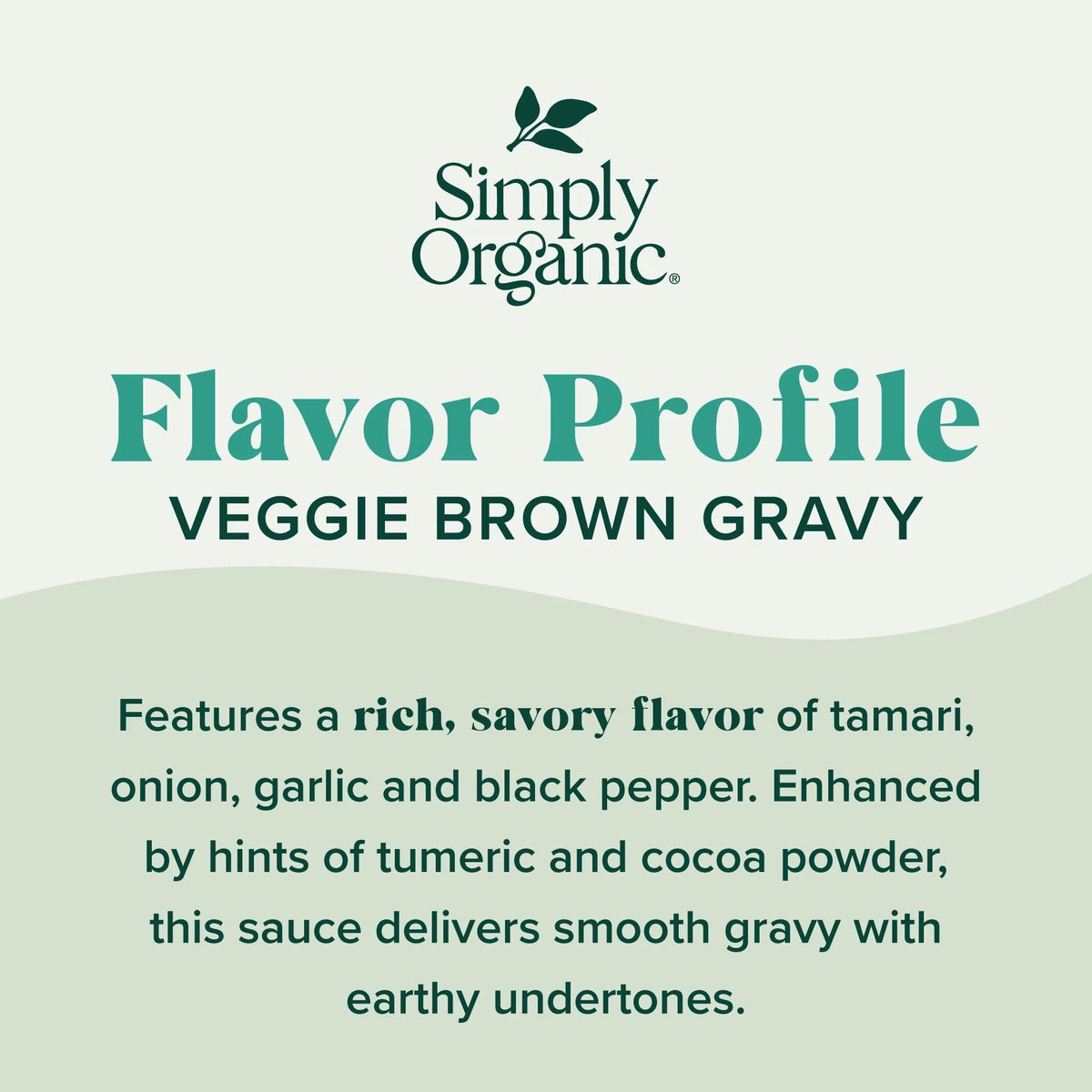Simply Organic brown gravy mix ingredients close-up highlighting spices.