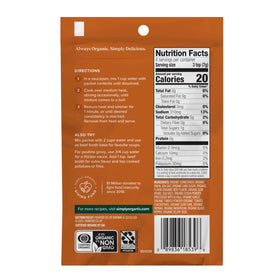 Organic ingredients label on Simply Organic Brown Gravy Mix.