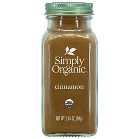 Two Simply Organic cinnamon ground jars, ready for baking and spice blends.