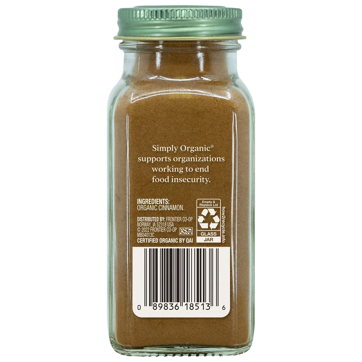 Close-up of Simply Organic cinnamon ground texture for rich baking flavors.