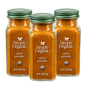 Simply Organic Curry Powder 3-Pack bottles ready for pantry use