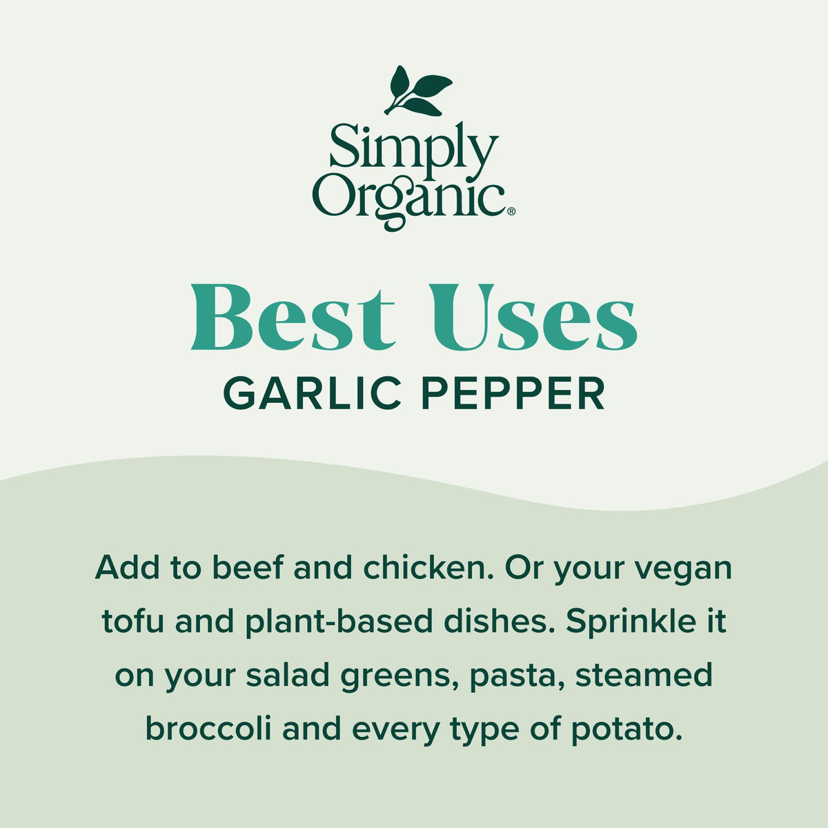 Simply Organic Garlic Pepper kitchen-counter shot emphasizes vibrant flavor without salt.