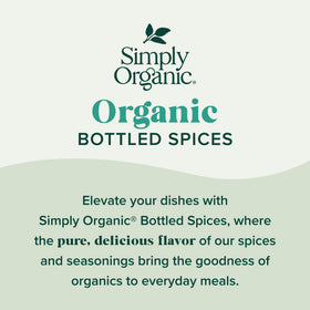 Simply Organic Garlic Pepper table-use close-up showcases lemon-bright, aromatic lift.