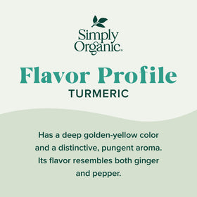 Simply Organic turmeric in a bowl adds vibrant hue for curries.