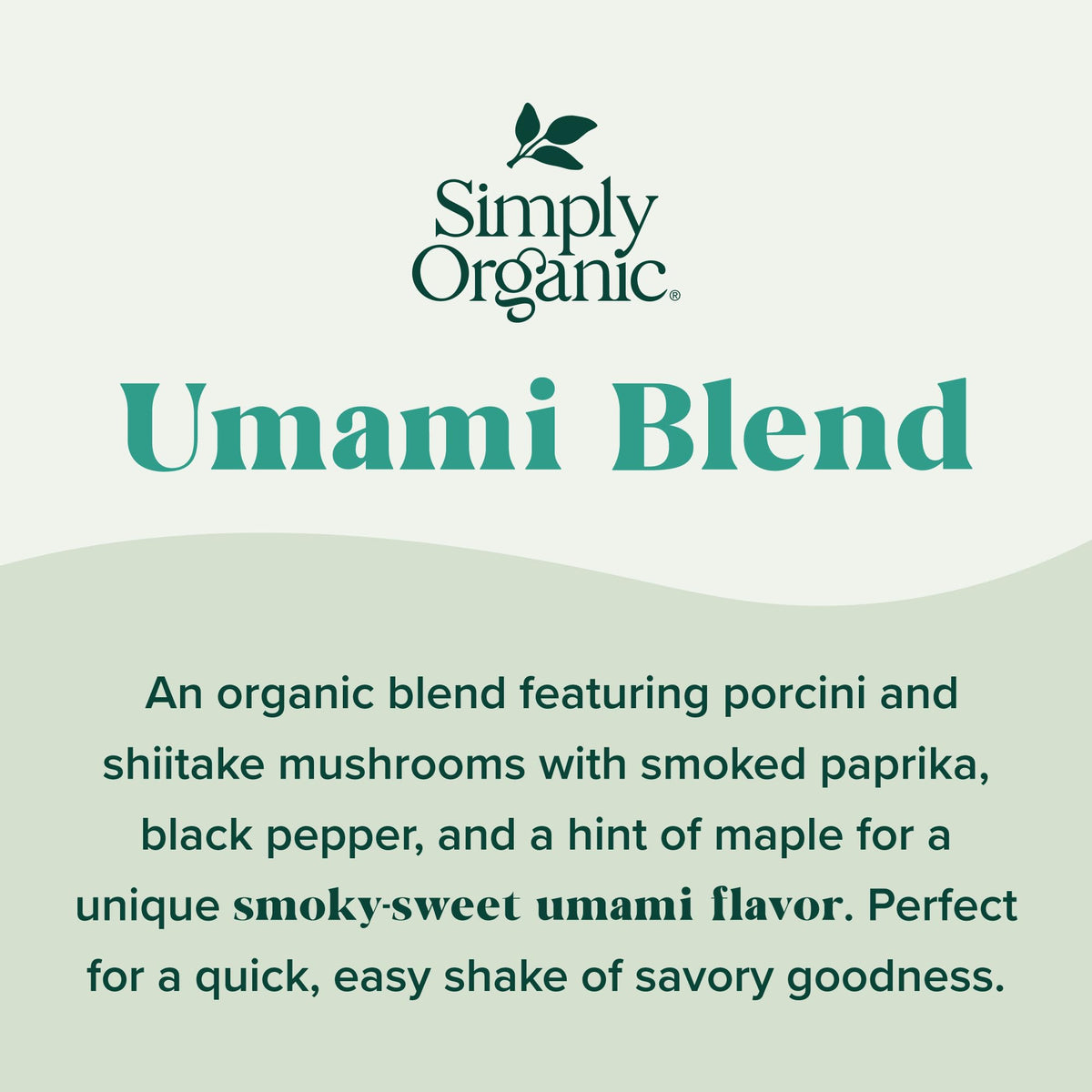 Simply Organic Roasted Garlic & Herb Umami Blend being sprinkled on vegetables for depth.