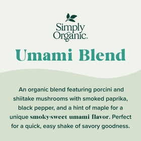Simply Organic Roasted Garlic & Herb Umami Blend being sprinkled on vegetables for depth.