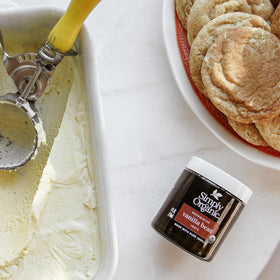 Simply Organic Vanilla Bean Paste swirled into homemade ice cream.