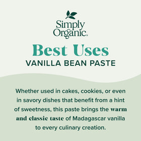 Simply Organic Vanilla Bean Paste packaging on shelf, ready for bakers.
