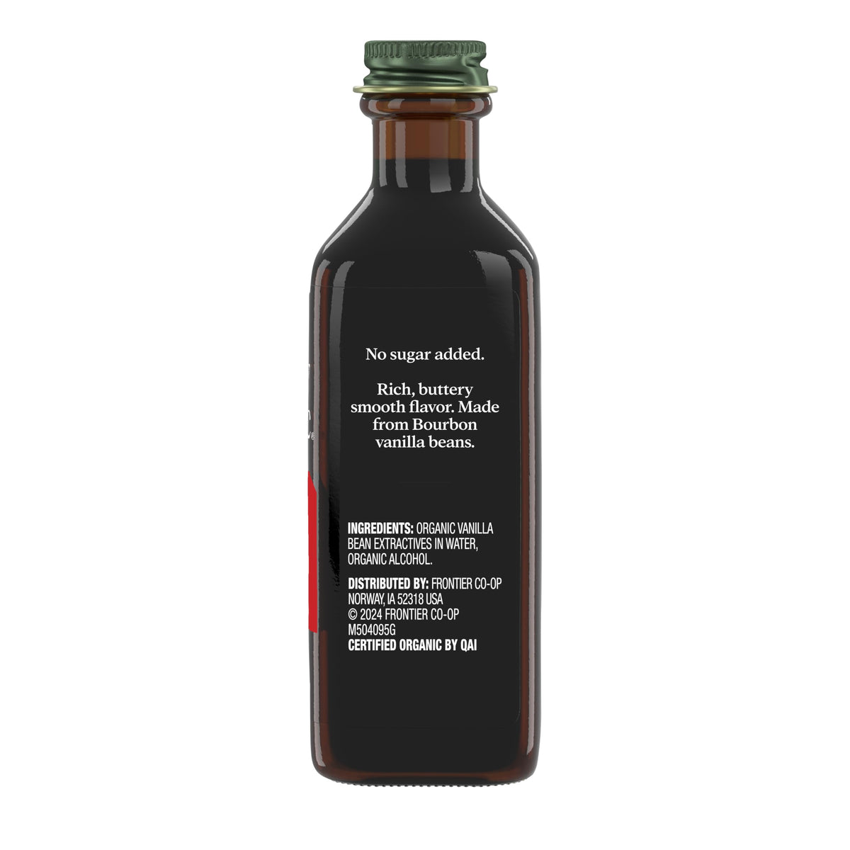 Simply Organic vanilla extract label closeup showing certification
