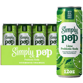 Simply POP Lime can exterior with bold branding for a refreshing on-the-go drink.