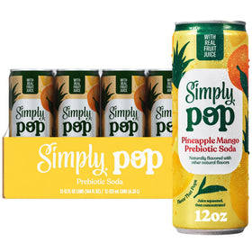 Simply POP Pineapple Mango can with real fruit juice and bold flavor