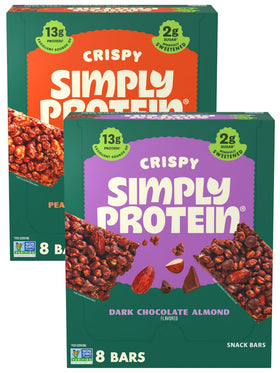 Simply Protein Crispy Bars dark chocolate almond – crisp texture and 13g protein