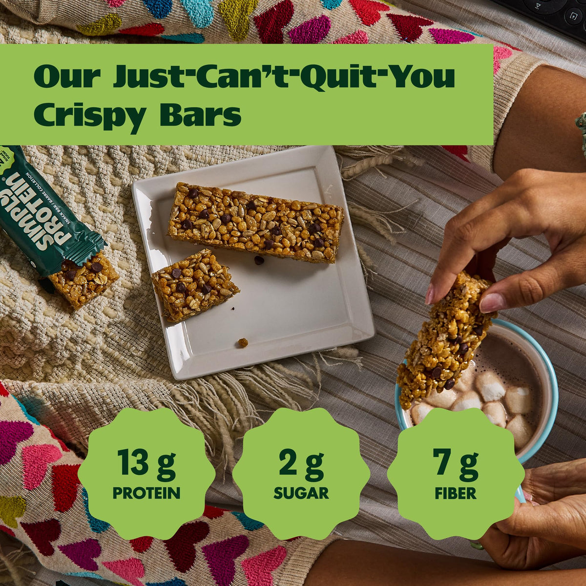 Simply Protein Crispy Bars lemon coconut, a refreshing, fiber-rich bite for travel