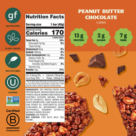 Simply Protein Peanut Butter Chocolate Crispy Bar break reveals crispy texture and protein.