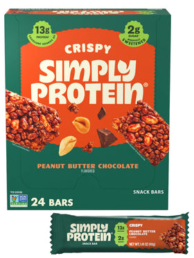 Simply Protein Peanut Butter Chocolate Crispy Bar pack for on-the-go protein.