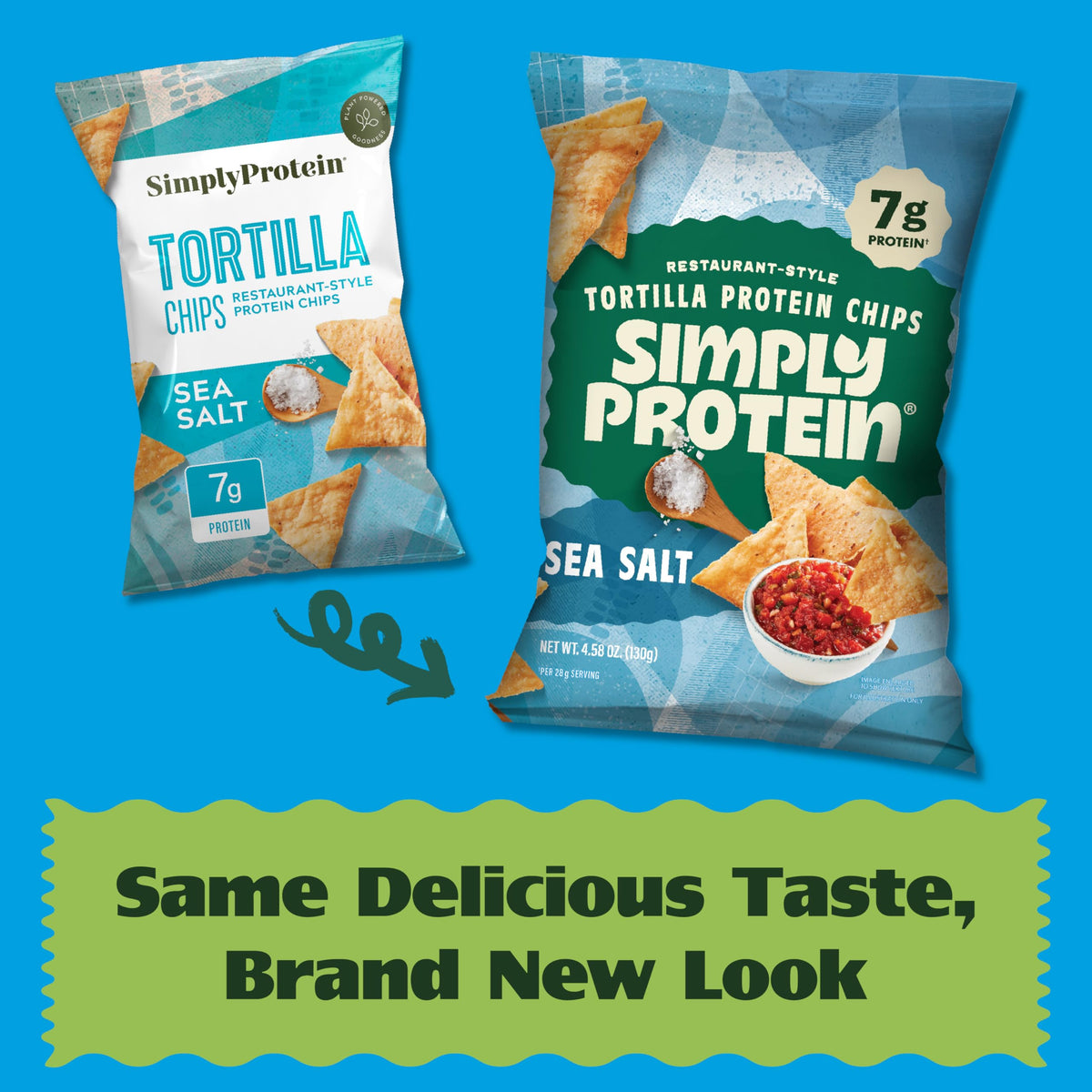 Simply Protein Sea Salt chips in a dip-worthy serving bowl for dipping