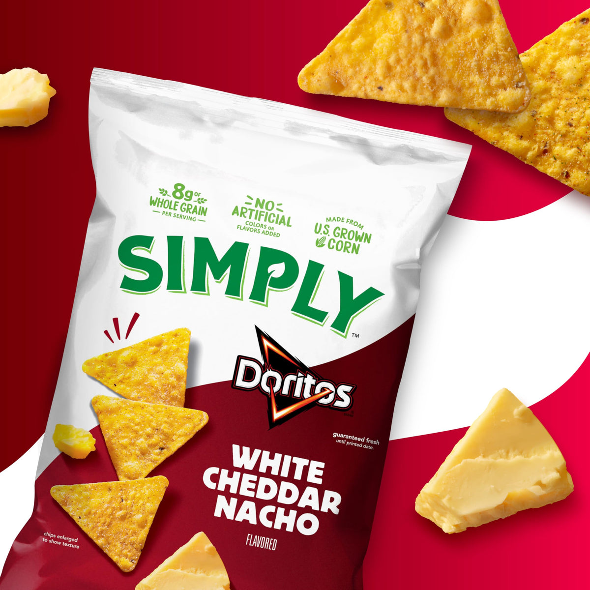 Close-up of Simply snacks on a store shelf for quick grab-and-go.