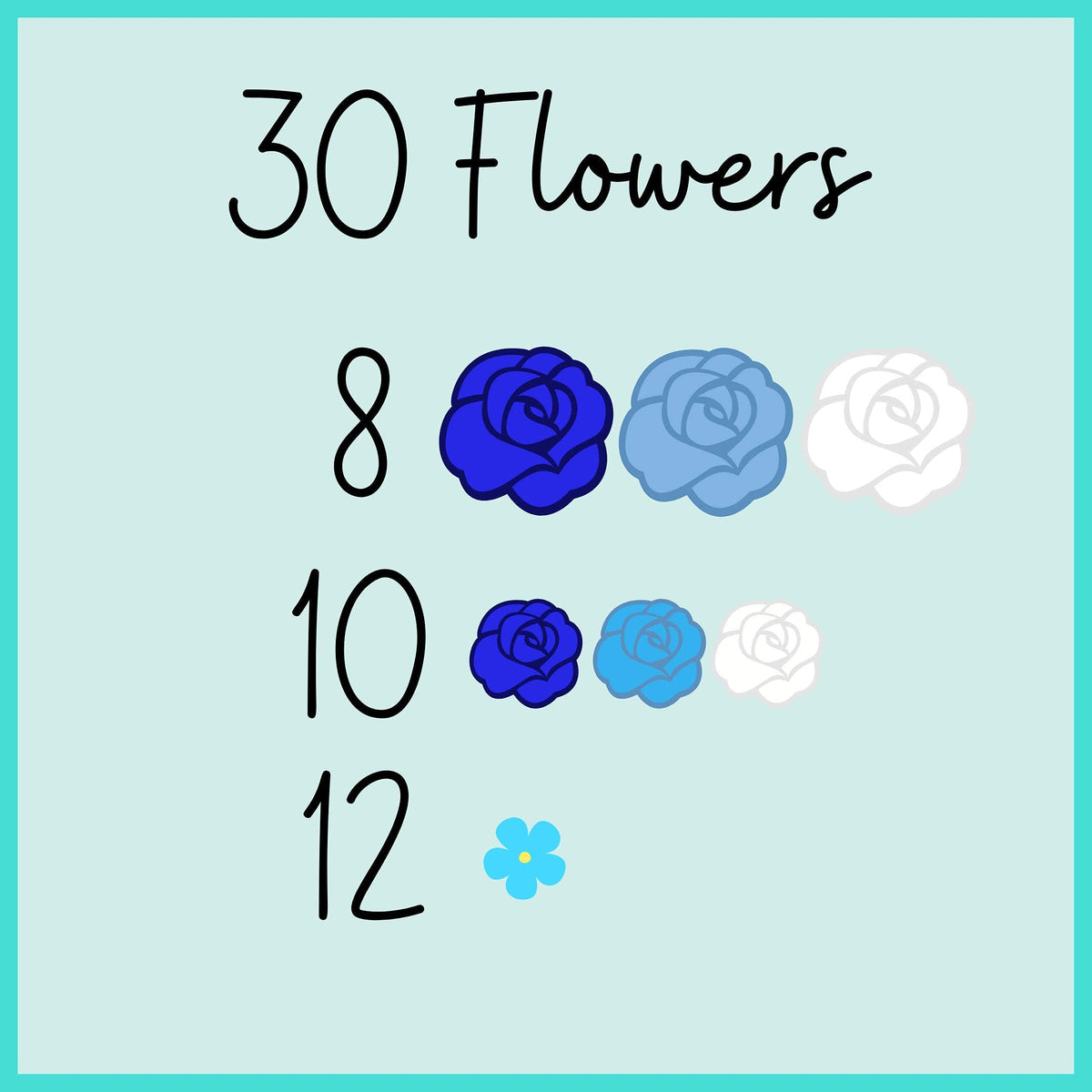Blue-white mini icing flowers from Simply Sucré add a sophisticated touch to cupcakes