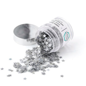 Simply Sucré dye-free glitter stars on cake for a glamorous vegan sparkle