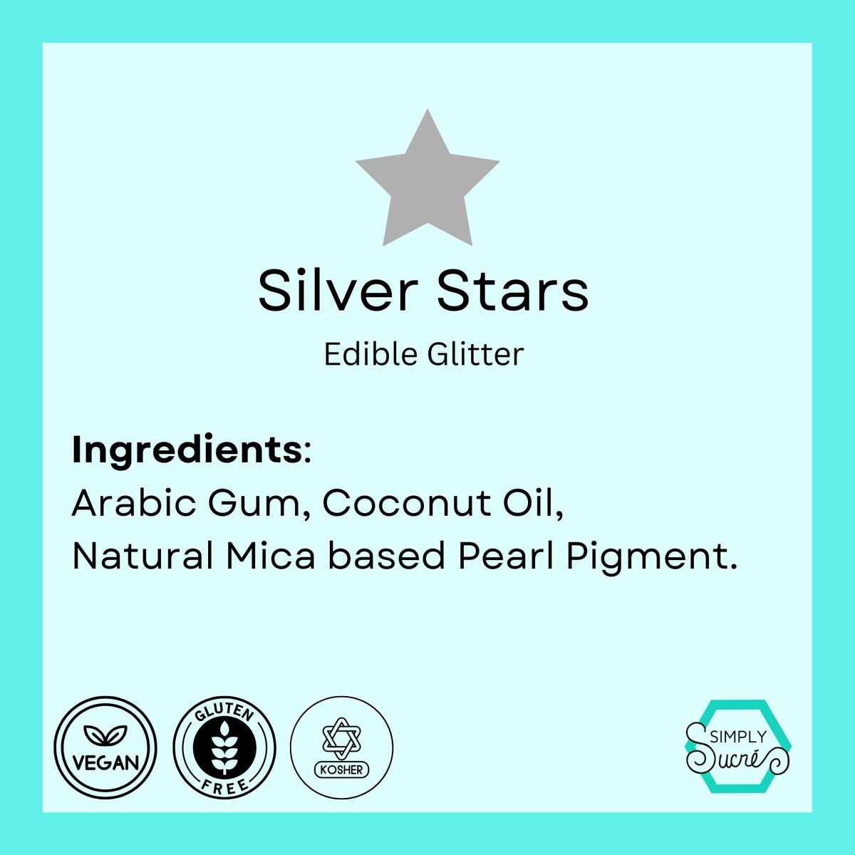 Simply Sucré glitter stars on cupcakes for vibrant color and shine