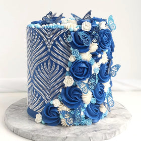 Simply Sucré Azul Bloom mix of tiny royal icing flowers perfect for wedding cakes