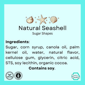 Simply Sucré seashells in sizes from 1 inch to 0.5 inch for varied treats.