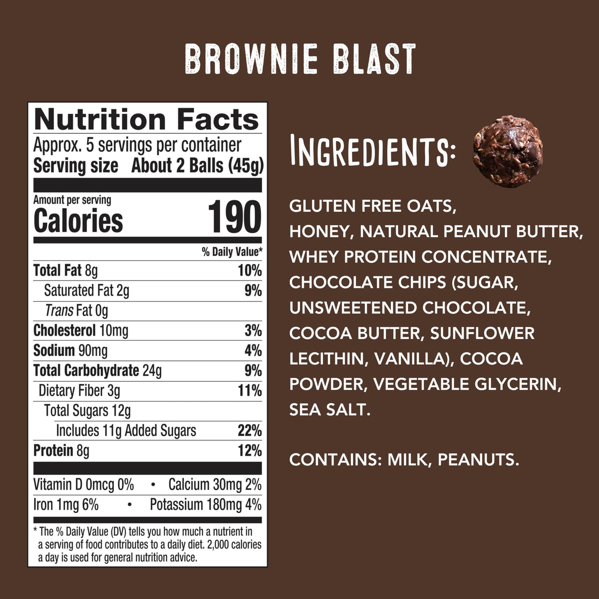 Close-up of SimplyFUEL Brownie Blast texture highlighting oats and honey.