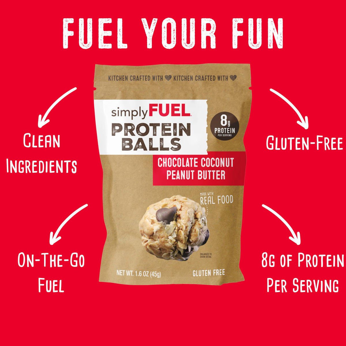 Delicious SimplyFUEL protein balls with real ingredients and natural sweetness.