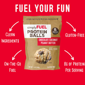 Delicious SimplyFUEL protein balls with real ingredients and natural sweetness.