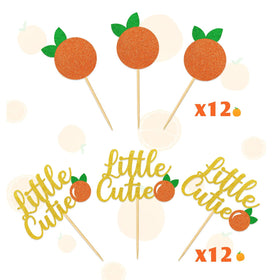 Sinasasspel Clementine theme decor enhances summer baby shower tables.