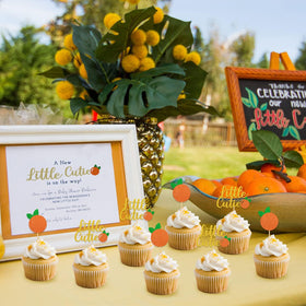 Sinasasspel glitter orange cake picks add sparkle to cupcakes and desserts.