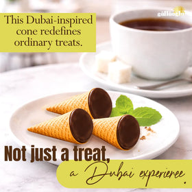 Gift-ready presentation of GÜLLÜOGLU chocolate cones.