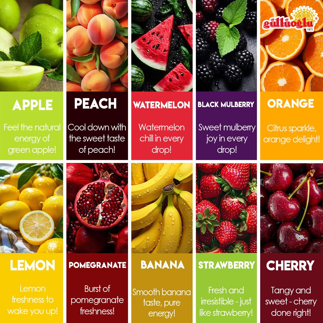 Assorted 10 flavors in the Loaded Tea Pack for daily variety.