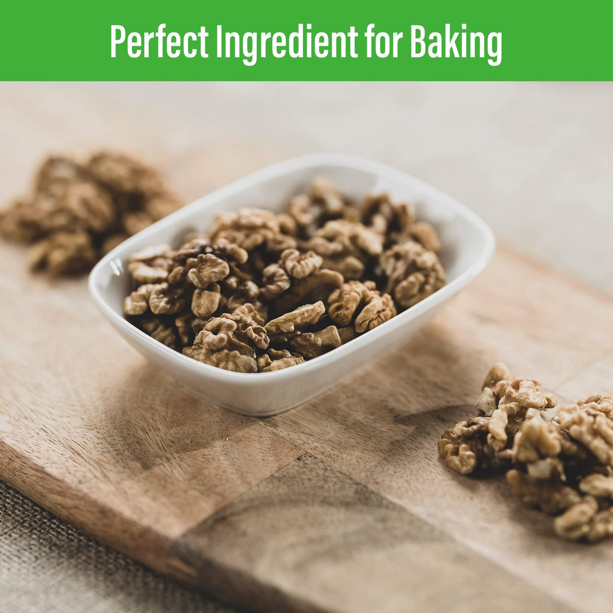 Sincerely Nuts kosher gluten-free walnuts, ideal as snack or topping.