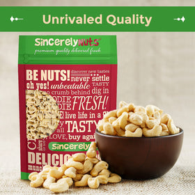 Sincerely Nuts raw cashews close-up showing creamy texture for snacking.