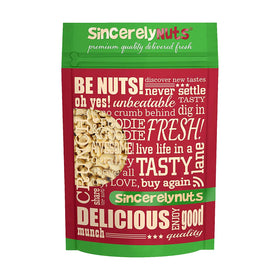 Sincerely Nuts raw cashews whole unsalted in a bag, premium vegan snack option.